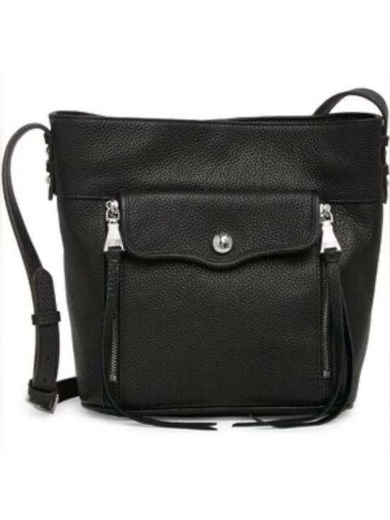 Aimee Kestenberg Handbags - Aimee Kestenberg Elation Black Pebble Leather Crossbody/Bucket Bag